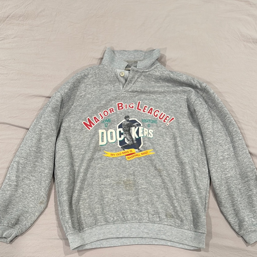 Dockers Gray Crewneck Sweater with Graphic